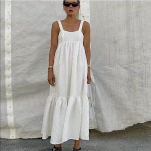 Zara Voluminous Tiered Midi Dress NWT